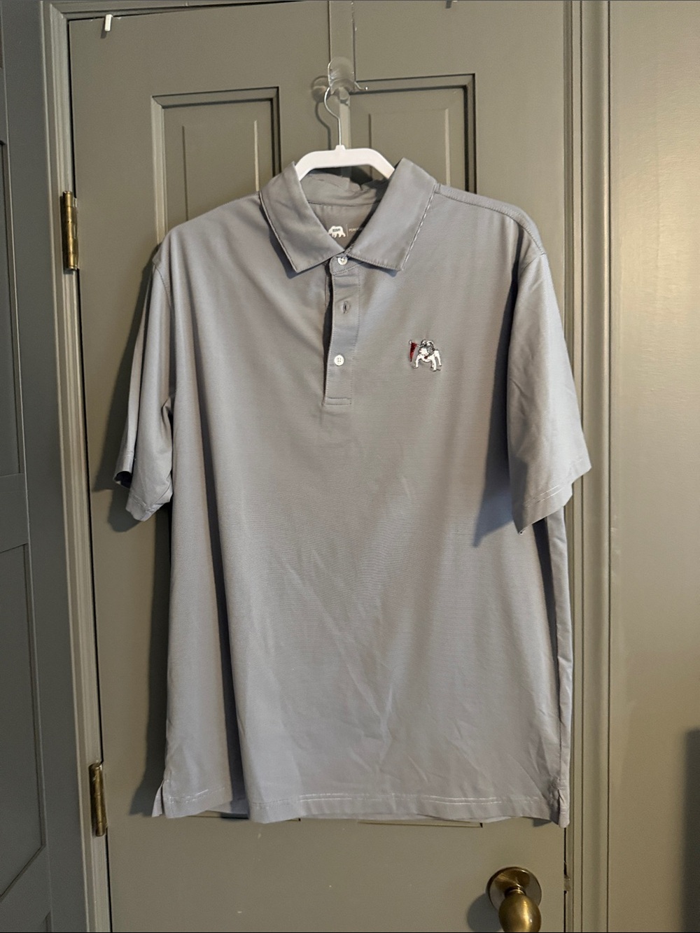 Light Gray Embroidered Polo Shirt with Subtle Logo
